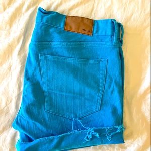 Madewell turquoise denim shorts
